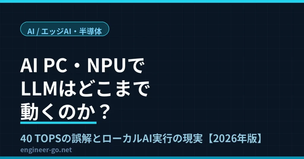 AI PC・NPUでローカルLLMはどこまで動くかを解説する2026年版ガイドのアイキャッチ