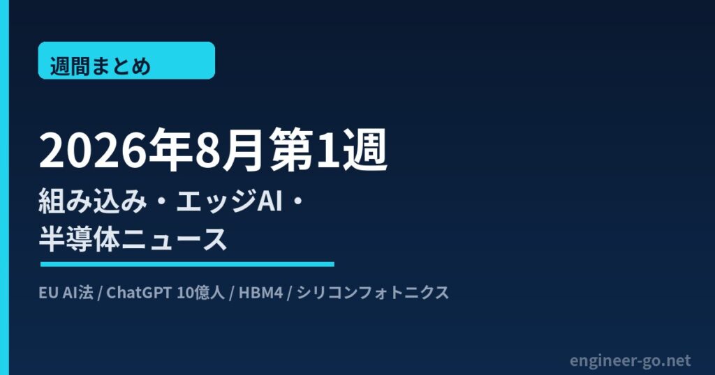 2026年8月第1週の組み込み・エッジAI・半導体ニュースまとめ