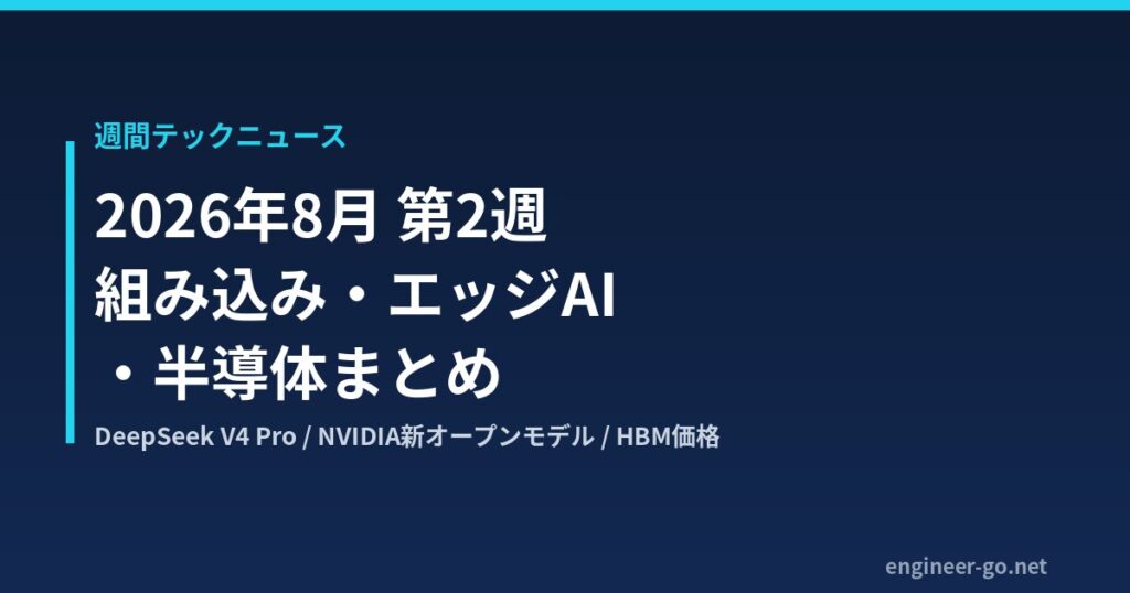 2026年8月第2週の組み込み・エッジAI・半導体ニュースまとめのアイキャッチ